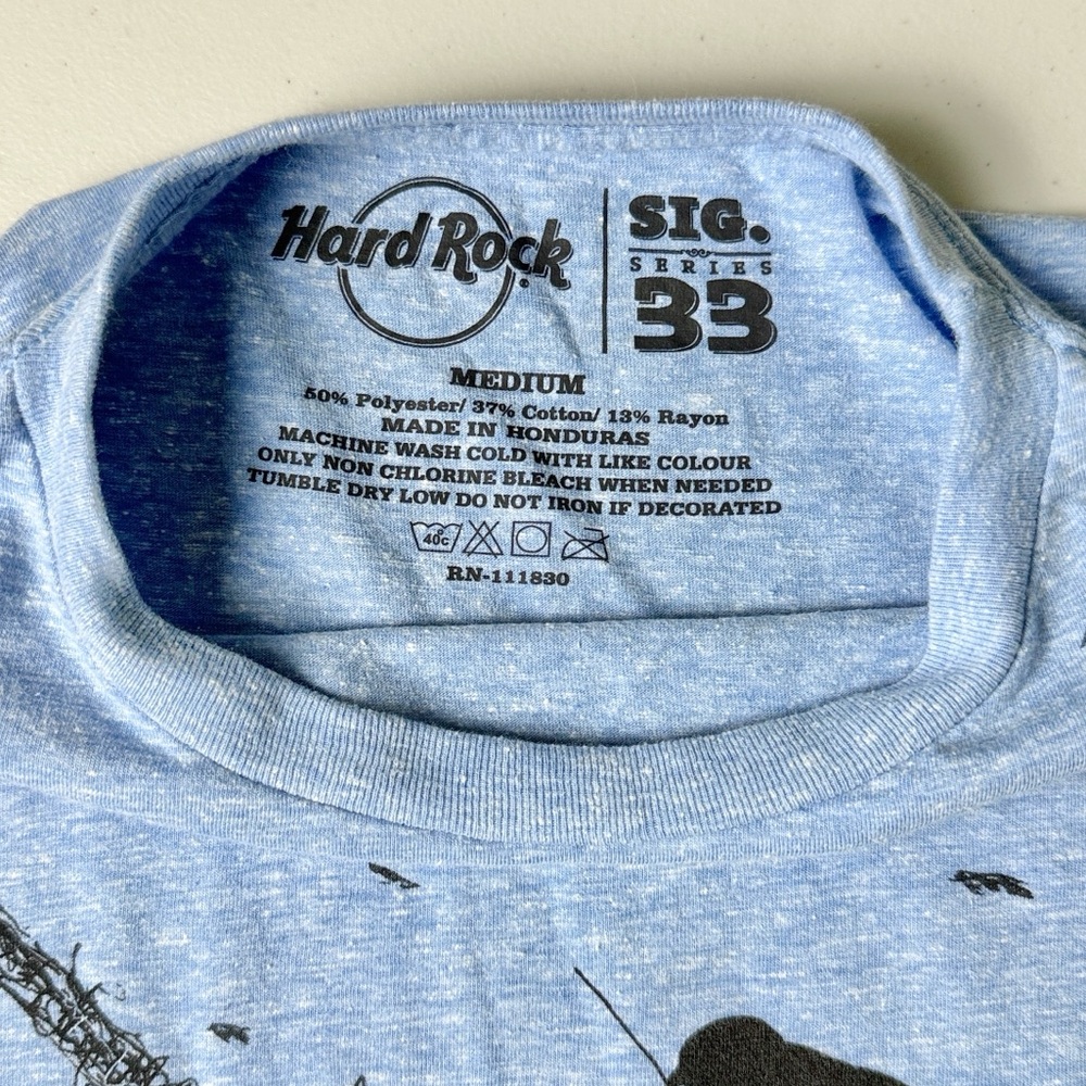 Imagine Dragons Hard Rock Cafe Lisbon Graphic Tee, Heather Blue, Size M (NWT) - Picture 6 of 9